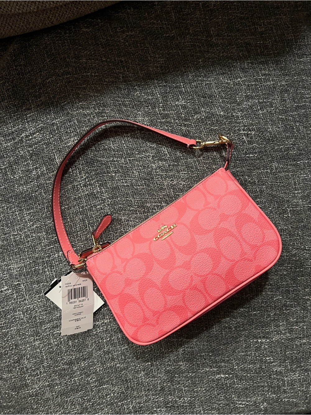 Coach Pink Signature Mini Shoulder Bag - Picture 2 of 6